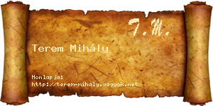 Terem Mihály névjegykártya